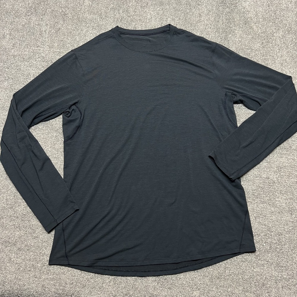 Lululemon Shirt Men's L Blue Long Sleeve Lightweight Athletic Running Tee Top